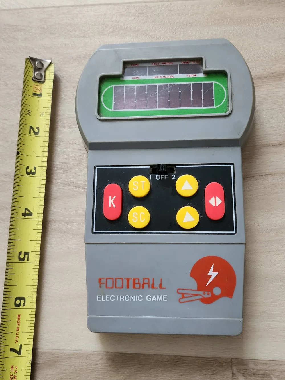 Vintage Football Handheld Electronic Game  Model 003201 1975 Sears Mattel Works
